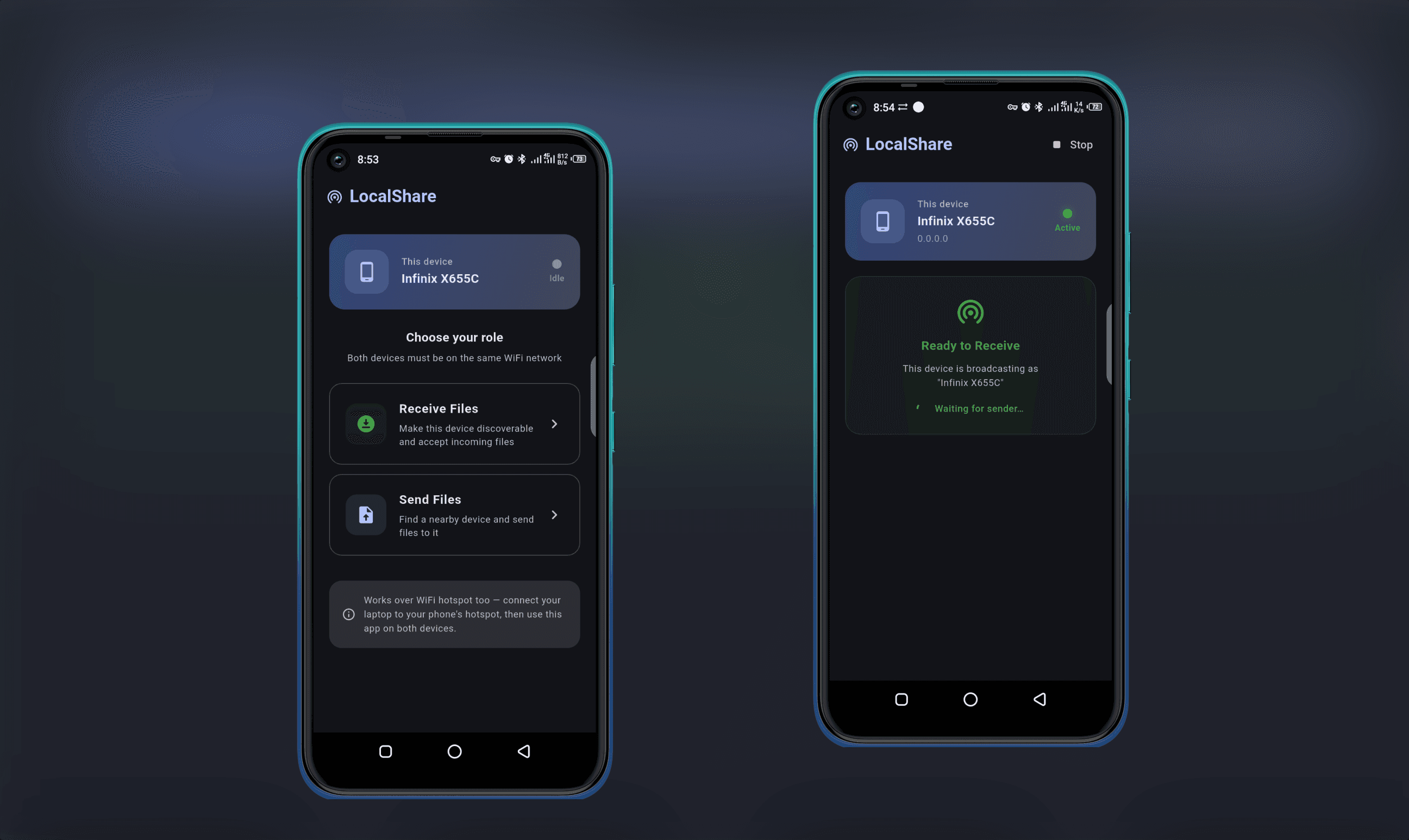 Local file sharing app